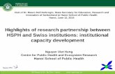 Highlights of research partnership between Hanoi School of Public Health (HSPH) and Swiss institutions: Institutional capacity development