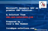Microsoft Dynamics NAV - as ERP Solution for Manufacturing Process