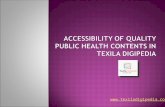Accessibility of quality public health contents in texila