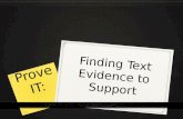 Finding text evidence to support