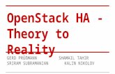 Open stack HA -  Theory to Reality