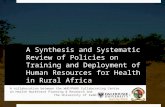 A Synthesis and Systematic Review of Policies on Training and Deployment of Human Resources for Health in Rural Africa