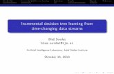 Incremental learning of decision trees from time-changing data streams