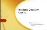 Previous question papers of Database Management System (DBMS) By SHABEEB