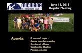 MIchiana Astronomical Society Inc., Regular Meeting, 2015 June 18