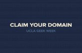 UCLA Geek Week - Claim Your Domain