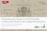Estimating the Impact of OCR Quality on Research Tasks in the Digital Humanities