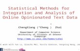 Statistical Methods for Integration and Analysis of Online Opinionated Text Data
