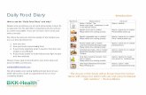Daily food diary explanation
