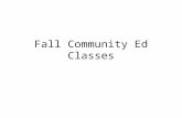 Fall Community Ed classes