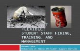 Persistent and Flexible: Student staff hiring, training, and management
