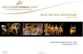 Gran Colombia Gold Q4 & Full Year 2014 Results