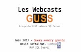 Guss webcasts   Query Memory Grants - june 2013