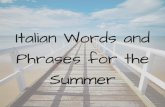 Italian Words and Phrases for the Summer