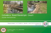 Columbia Road/Randolph Court Stream Restoration July 2015