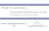 How To Use The Nonprofit Good Practice Guide.
