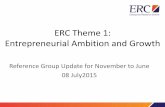 ERC Ambition theme  reference group presentation. July 8th 2015.