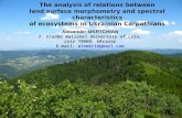 The analysis of relations between land surface morphometry and spectral characteristics of ecosystems in Ukrainian Carpathians