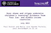 Does Shame and Stigma Undermine Children’s Learning?