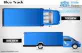 Blue truck side view powerpoint ppt templates.
