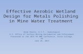 Brad Shultz, OSMRE, “Effective Aerobic Wetland Design for Metals Polishing in Mine Water Treatment”