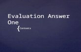 Evaluation answer one 2