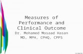 Measures of performance and clinical outcome