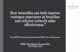 Efma distribution summit 2015:  physical channels - how wearables can both improve customer experience in branches and enhance network sales effectiveness ?