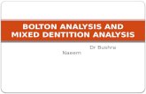 Bolton analysis and mixed dentition analysis