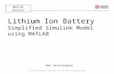 Lithium Ion Battery Simplified Simulink Model using MATLAB