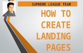How to create landing pages
