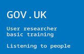 Part 1 Listening - GDS User researcher basic training
