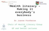 Jo Protheroe - Health Literacy and Health Inequality
