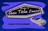 Benefits of Auto Title Loans
