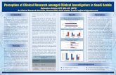 perception of clinical research amongst clinical investigators in saudi arabia