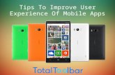 Tips To Improve User Experience Of Mobile Apps