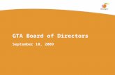 GTA Board of Directors September 10, 2009