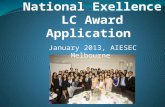 AIESEC Melbourne National Exellence LC Award Jan 2013