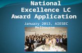 AIESEC Melbourne National Excellence LC Award Jan 2013