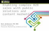 Enabling complex B2B sales with PR and content marketing