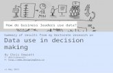 Data Use in Decision Making - Summary of Doctorate Research