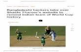 Bangladeshi hackers take over shashi tharoor's website to remind indian team of world cup history