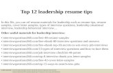 Top 12 leadership resume tips