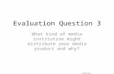 Joshua Aristorenas - Media evaluation question 3: What kind of media institution might distribute your media product and why?
