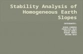 Stability analysis of homogeneous earth slopes