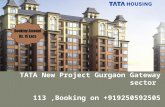 Tata new project gurgaon gateway sector 113 ,booking on +919250592505