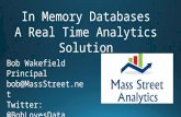 In Memory Databases: A Real Time Analytics Solution