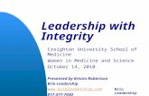 Leading With Integrity For Wims Creighton University