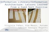 Information Literacy/Information Architecture: Lessons Learned from a Card Sort Exercise
