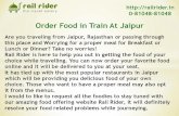 Rail Rider has a Special Food Service for Jain Travelers in Train At Railway Station!